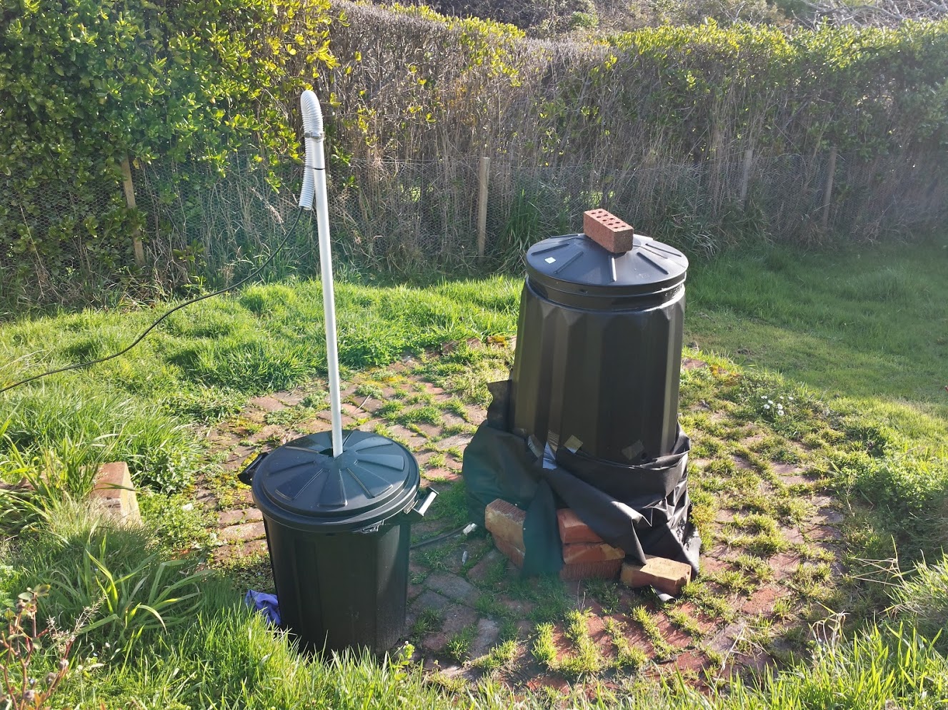photo of the compost bins housing the magnetometers